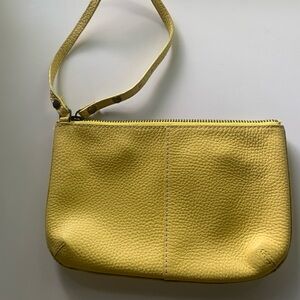 The Gap Leather Bright Yellow Wristlet Wallet
